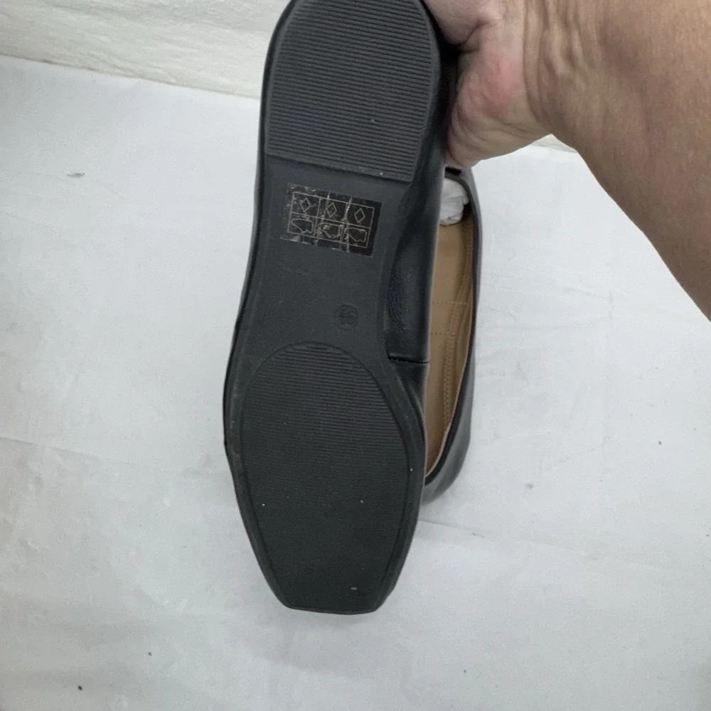 Journee Collection Women Zimia Ballet Flats With Buckle 9.5 M Black Faux Leather